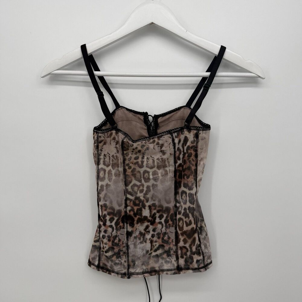 Jaded London Zelda Leopard Lace Up Mesh Corset Tank Top Size US 2 - Picture 7 of 9